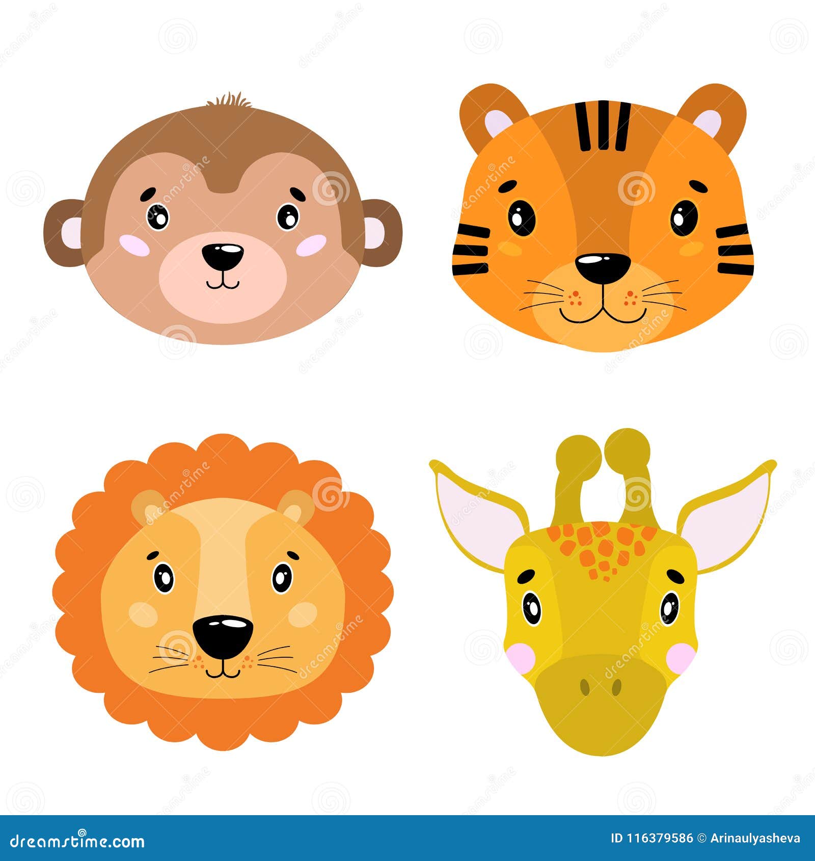 Cara Do Macaco Dos Desenhos Animados Com Expressão Infantil Feliz No Fundo  Colorido Ilustração do Vetor - Ilustração de infantil, divertimento:  65016856