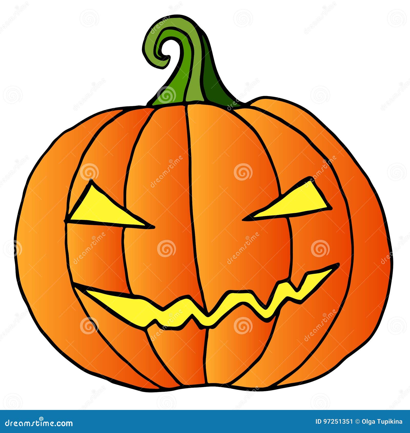 Pumpkin Halloween Cara Assustadora Caráter Laranja Logotipo Plano