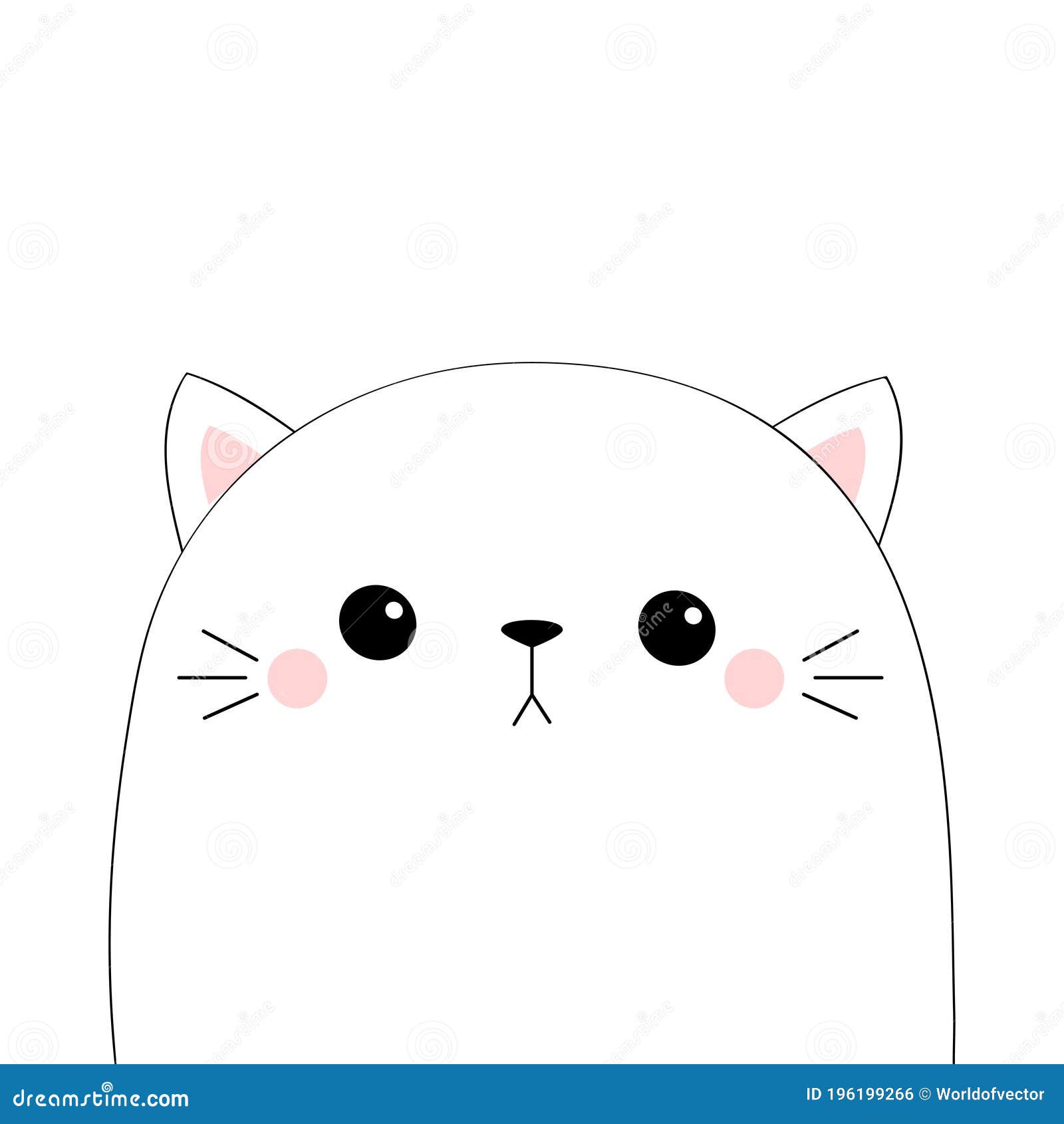 ilustração em vetor gato kawaii fofo de gatinho feliz dos desenhos