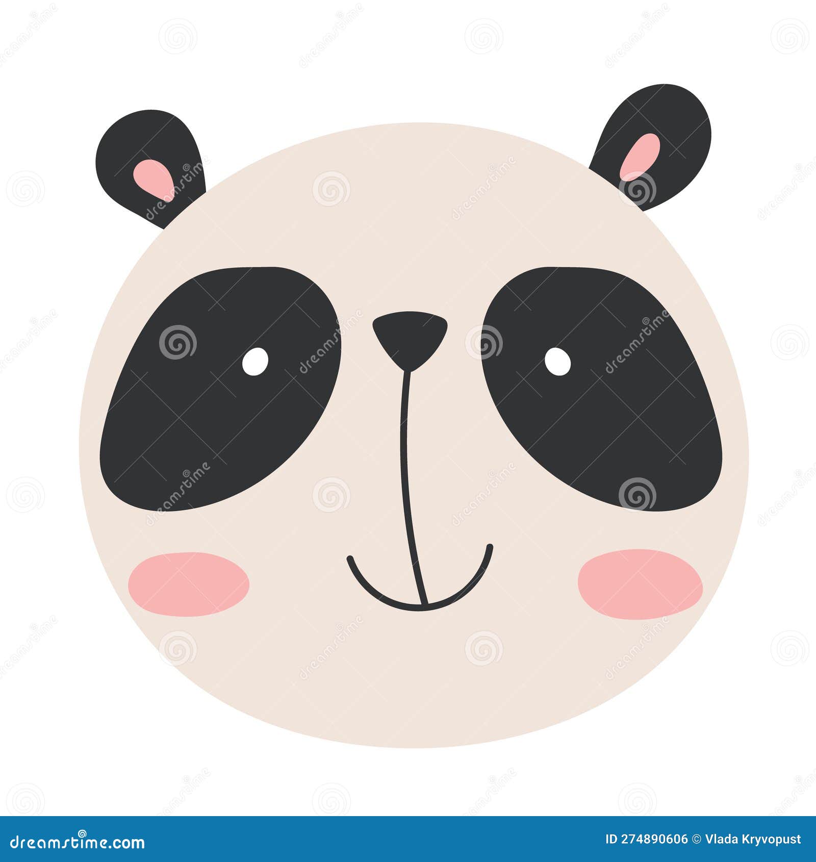 Cara De Panda De Desenho Animado. Ilustração Fofa Do Panda