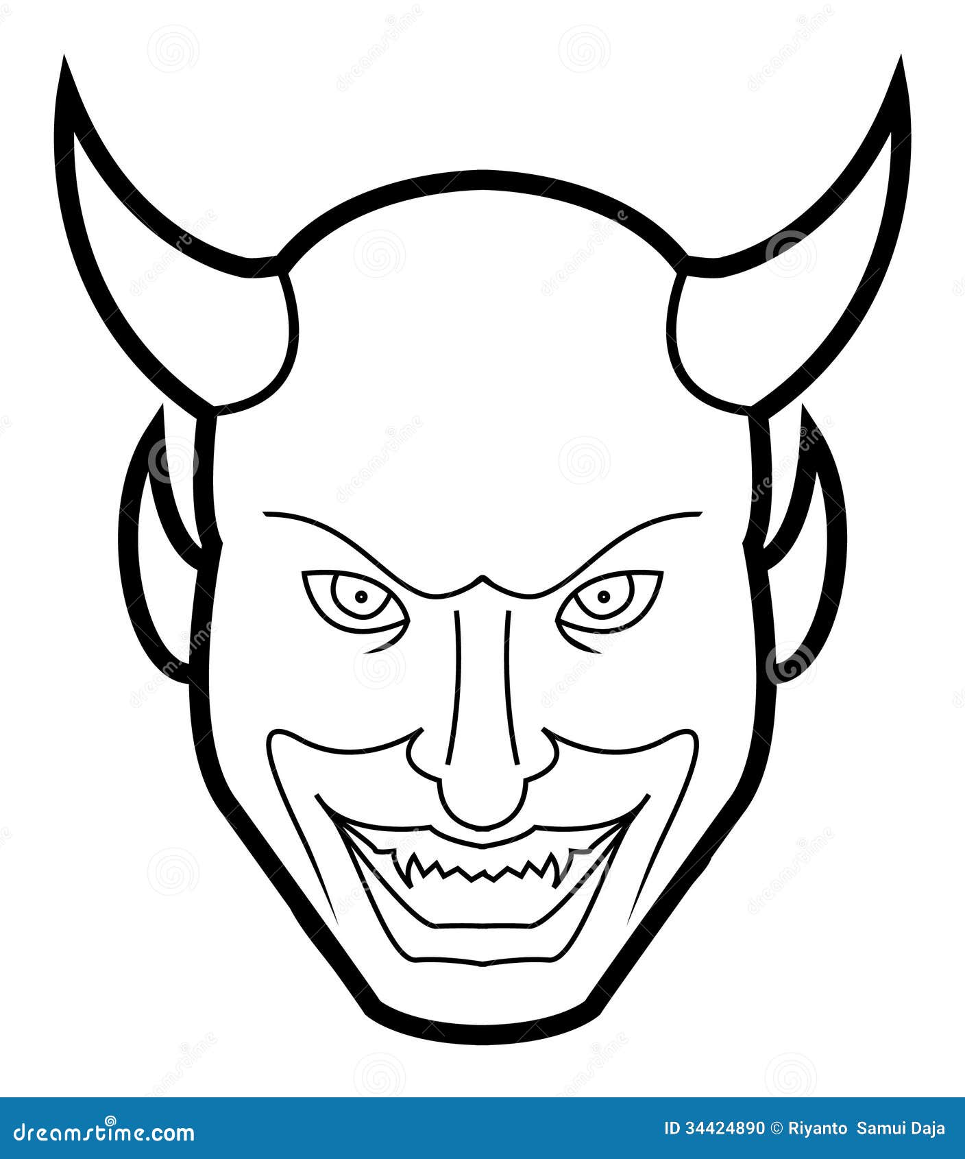 Cara del demonio ilustración del vector. Ilustración de muerte - 34424890, image size:1408x1690