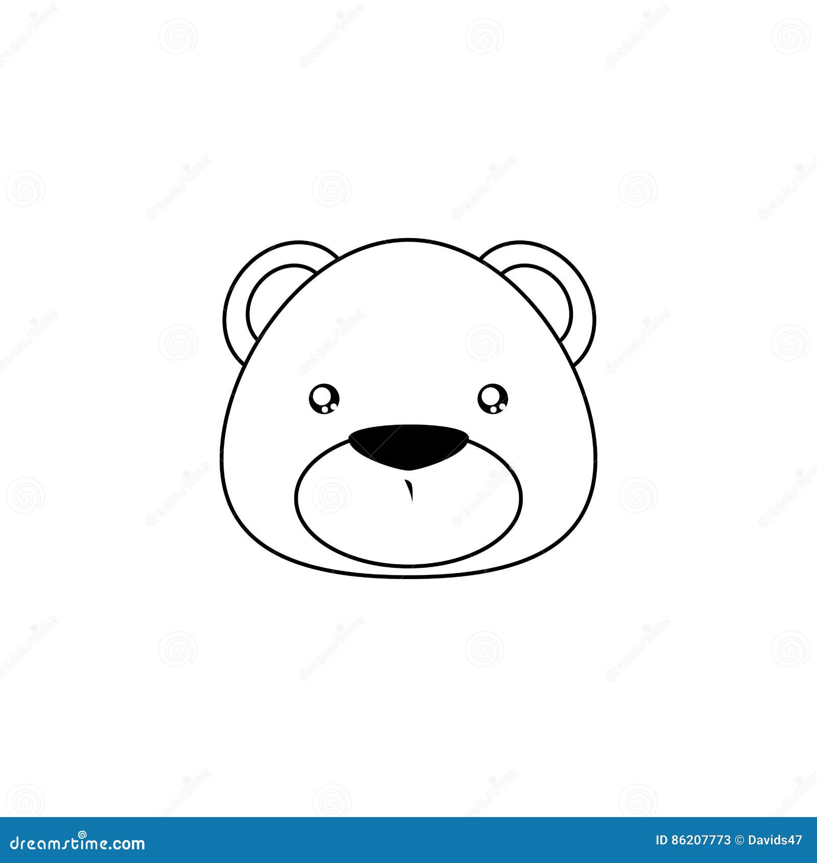 Cara del dibujo del oso ilustración del vector. Ilustración de estilo -  86207773