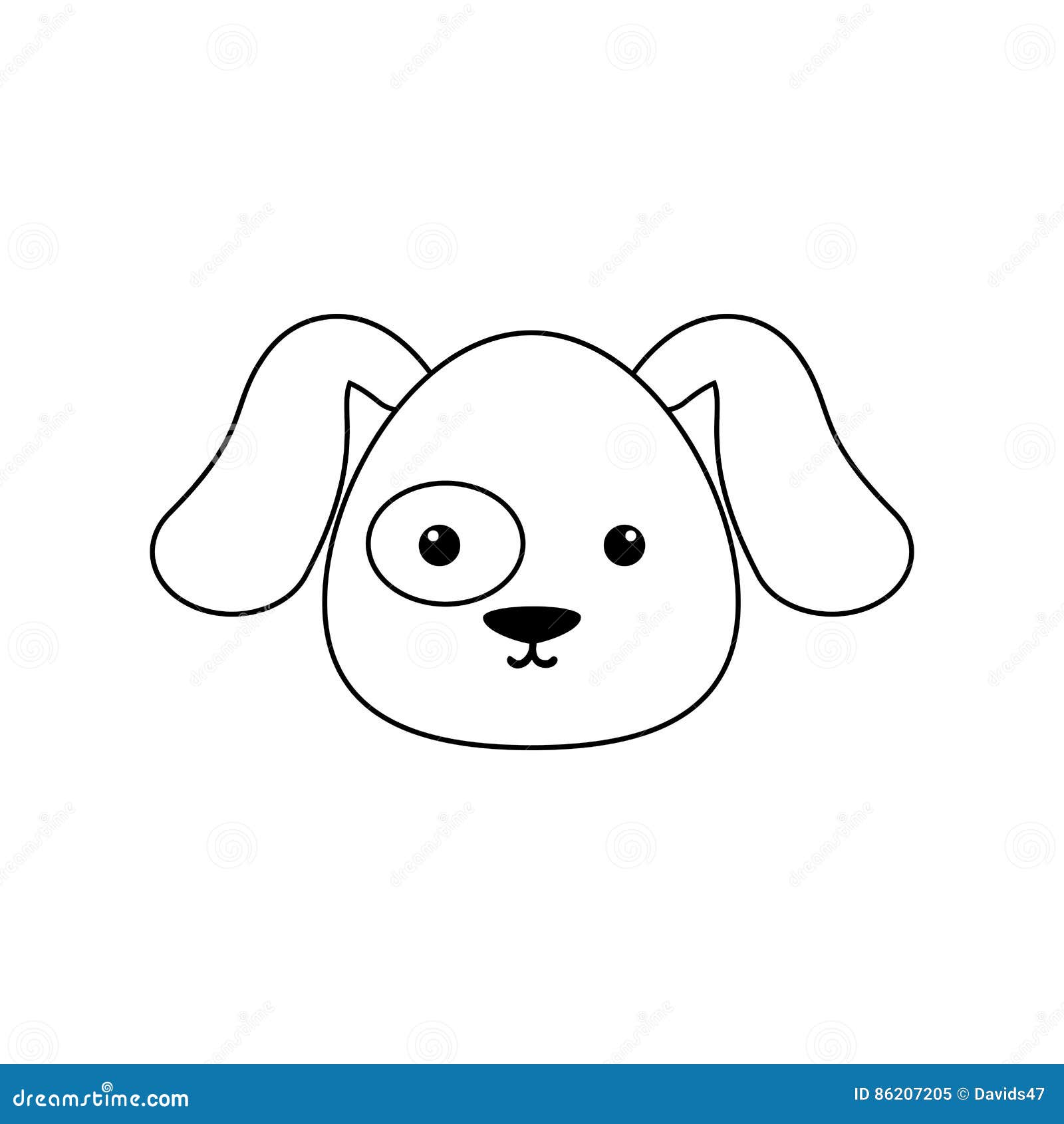 Cara del dibujo del perro ilustración del vector. Ilustración de lindo -  86207205