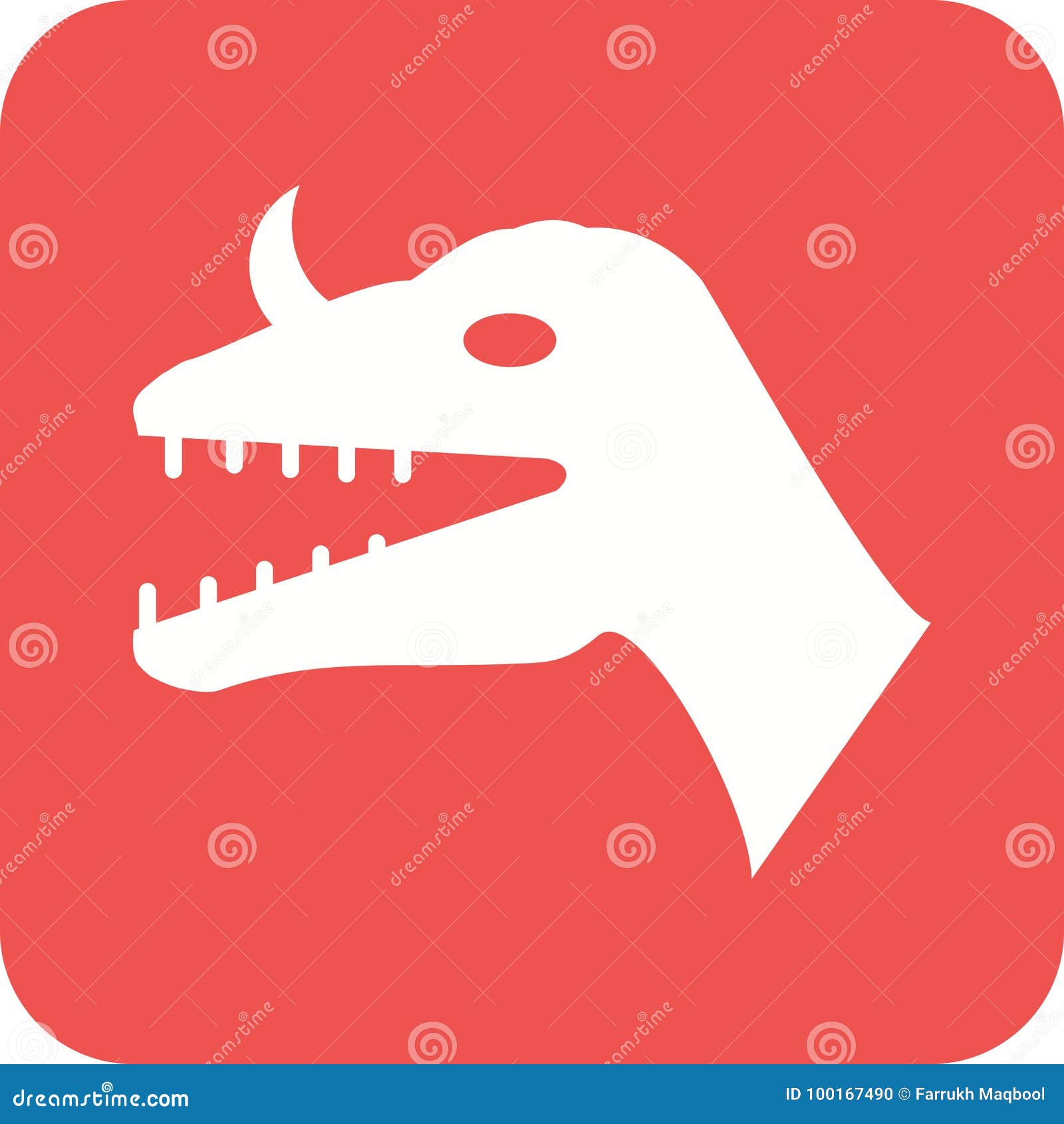 Cara del dinosaurio ilustración del vector. Ilustración de animal -  100167490