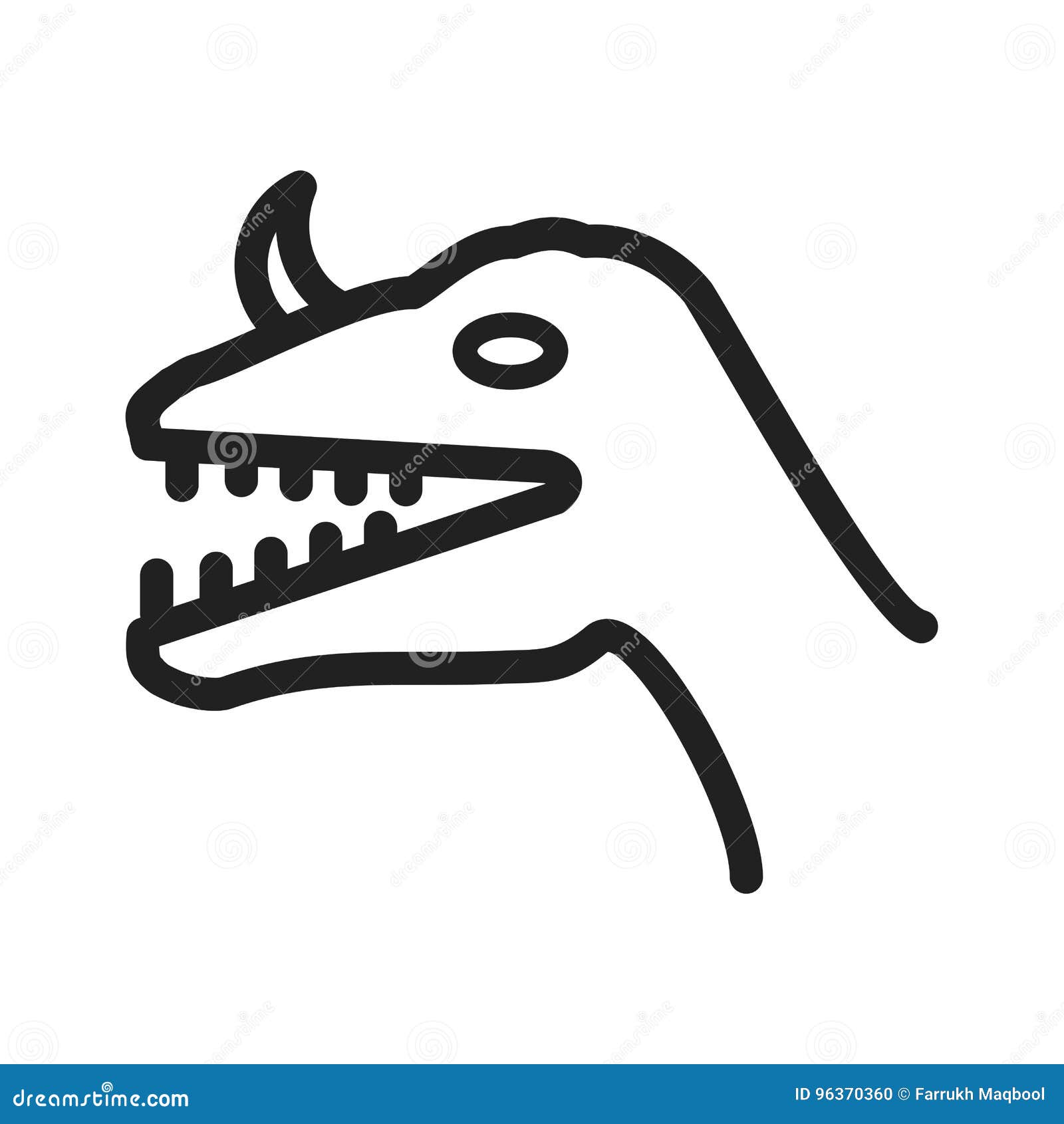 Cara del dinosaurio stock de ilustración. Ilustración de cara - 96370360