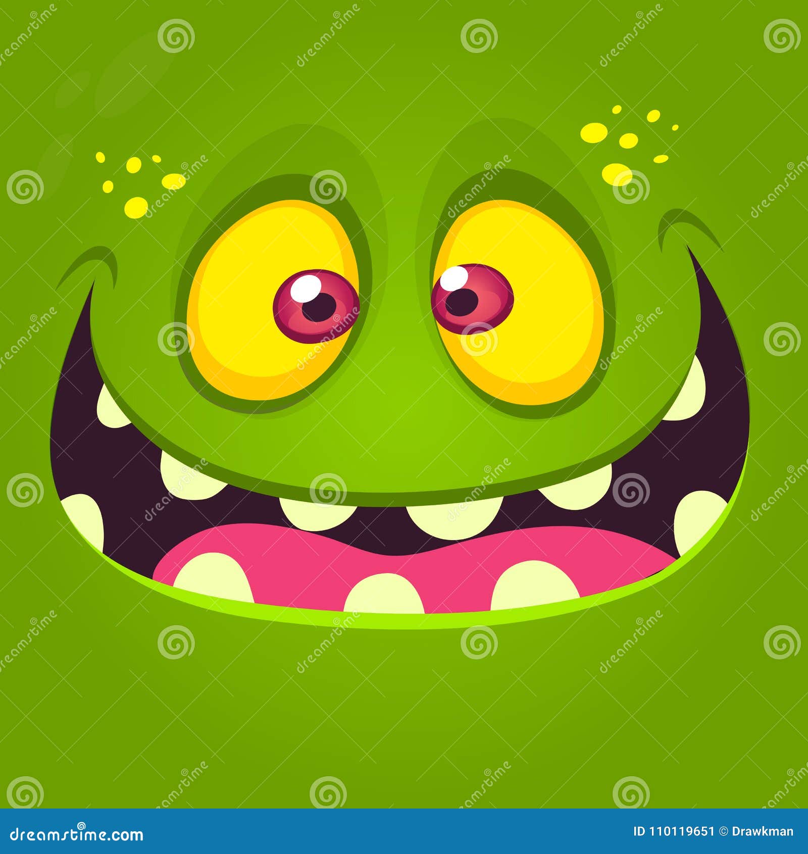 Cara Assustadora Do Monstro Dos Desenhos Animados. Ilustração Da Expressão  Bonito E Feliz Do Monstro. Projeto Do Dia Das Bruxas. Timo Para A Decoração  Do Partido Royalty Free SVG, Cliparts, Vetores, e