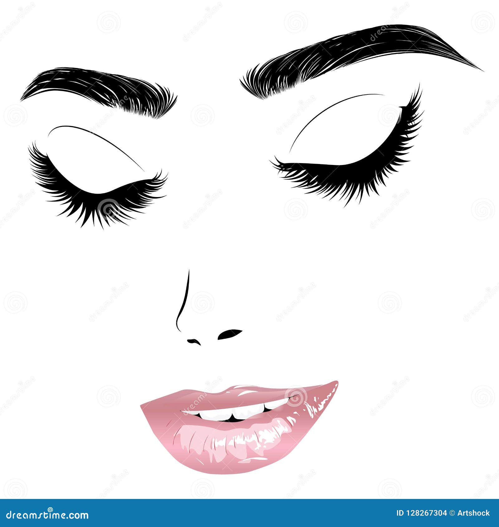 Cara Femenina Con Los Ojos Cerrados Y Los Labios Rosados Ilustración del Vector - Ilustración de fondo, elegancia: 128267304 Cara Femenina Con Los Ojos Cerrados Y Los Labios Rosados Ilustración del Vector - Ilustración de fondo, elegancia: 128267304
