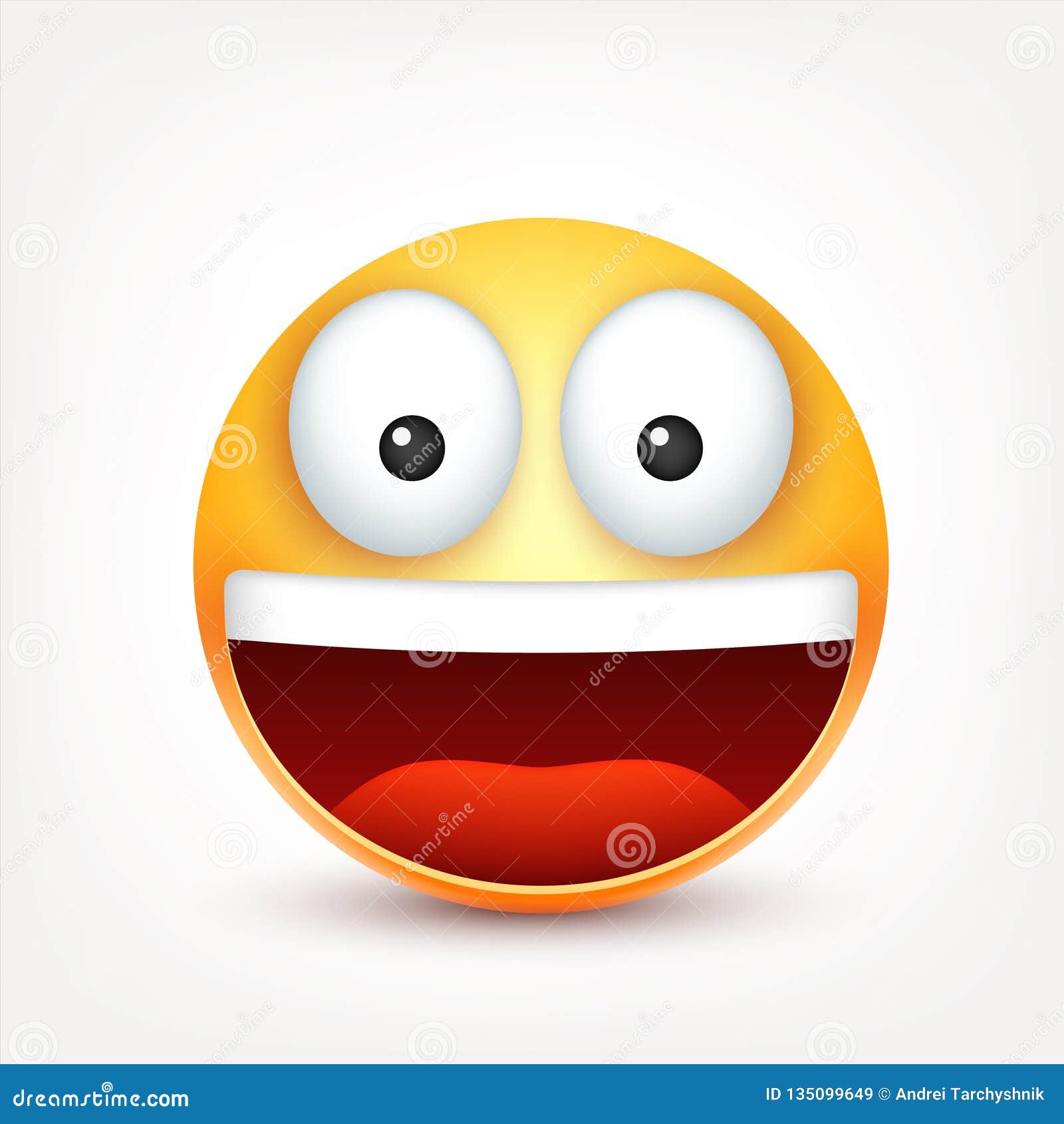Cara Sonriente Amarilla Con Emociones Emoji Realista Humor Triste