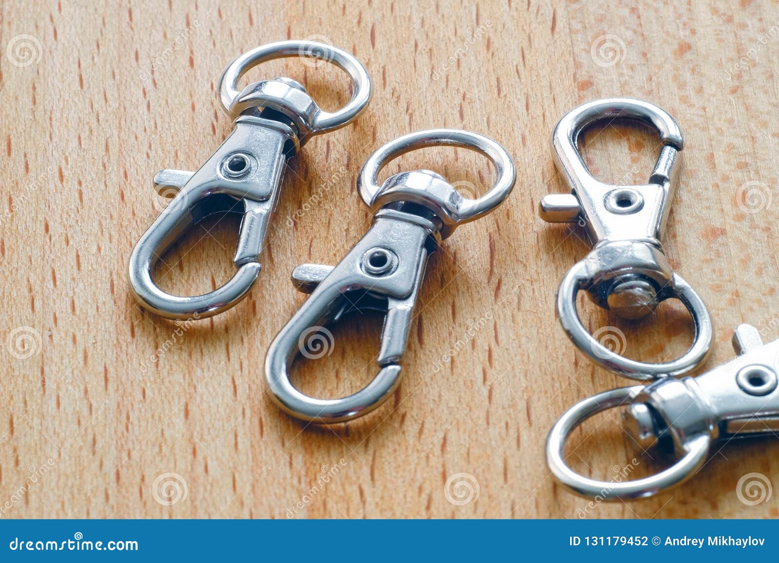 Carabiner for Keys. Key Chain with Ring Stock Photo - Image of