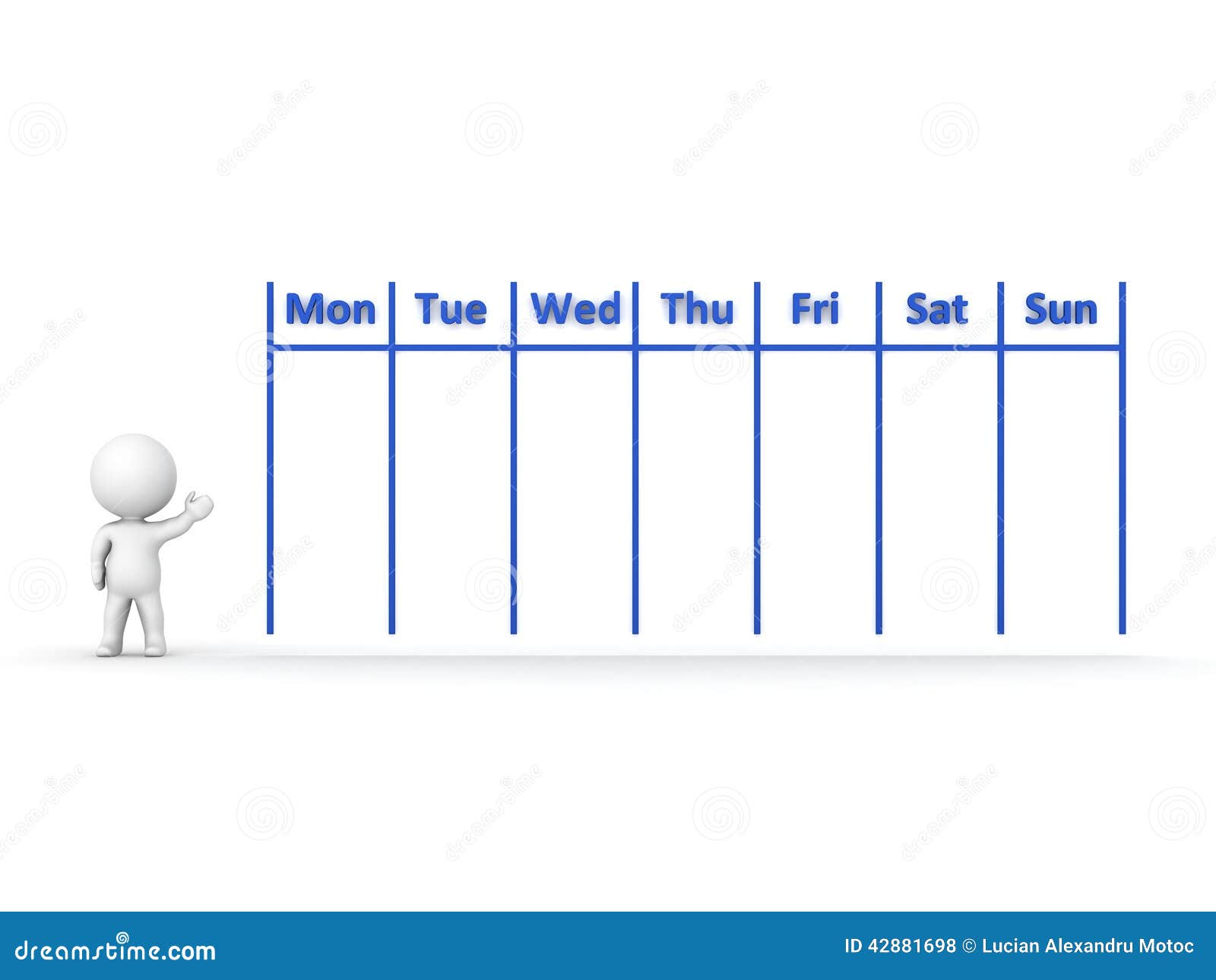 Calendario De La Semana Caractère 3D Montrant Le Calendrier Pour La Semaine Illustration Stock -  Illustration du calendrier, dessin: 42881698