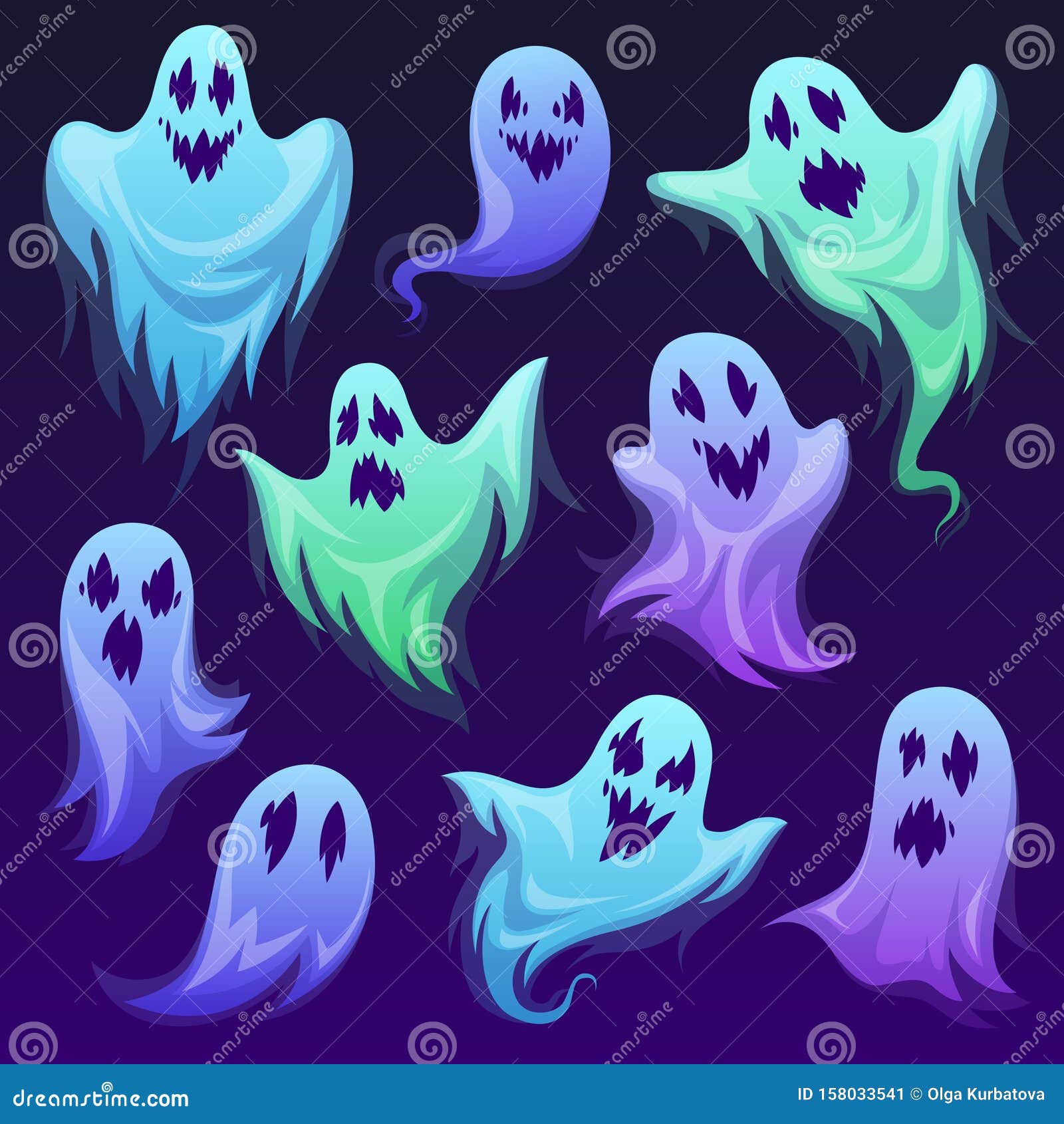 Desenho De Fantasma Bonito Ou Assustador De Halloween Com