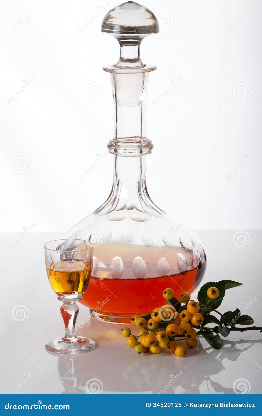 carafe with homemade liqueur