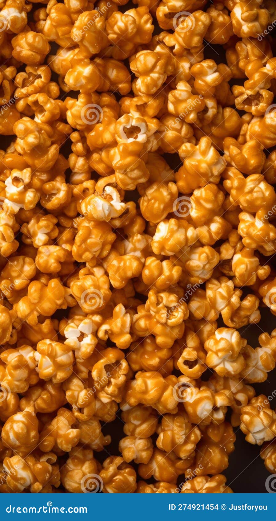 caramalized popcorn seamless background. generative ai