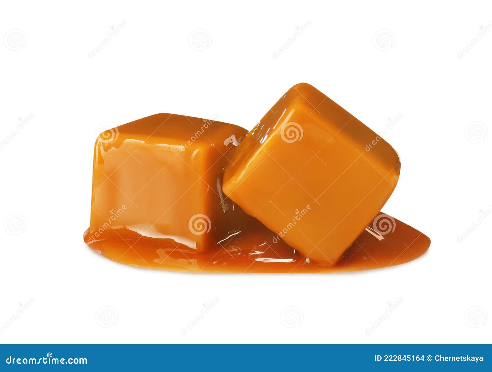 Caramel Candies with Topping on White Background Stock Photo Image of