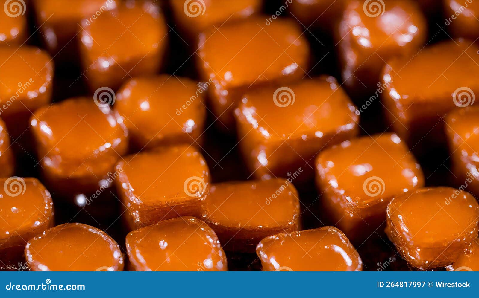 Caramel Treats in Square Blocks Stock Image Image of delicious