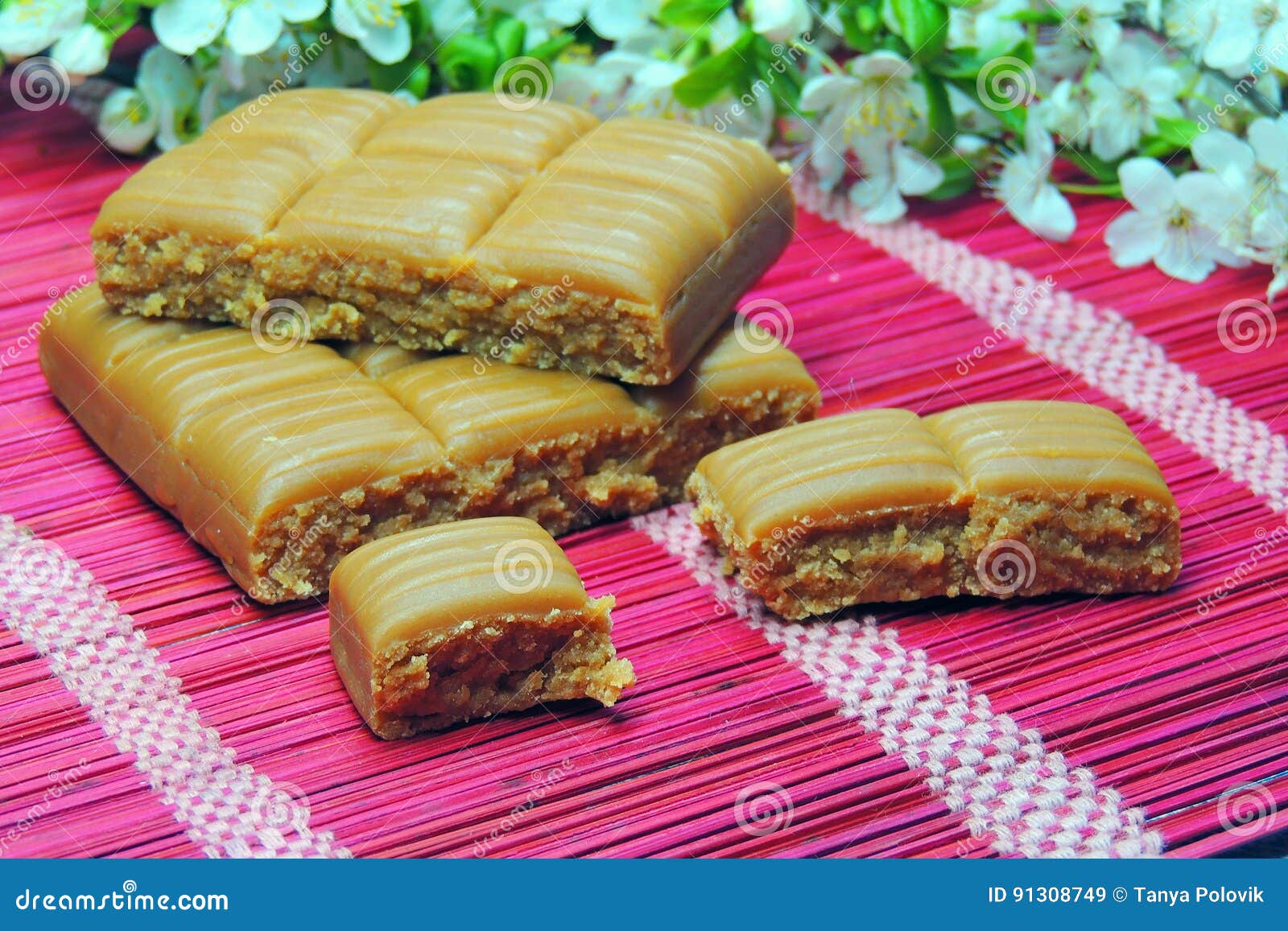 Caramel candy toffee stock image. Image of food, piece 91308749