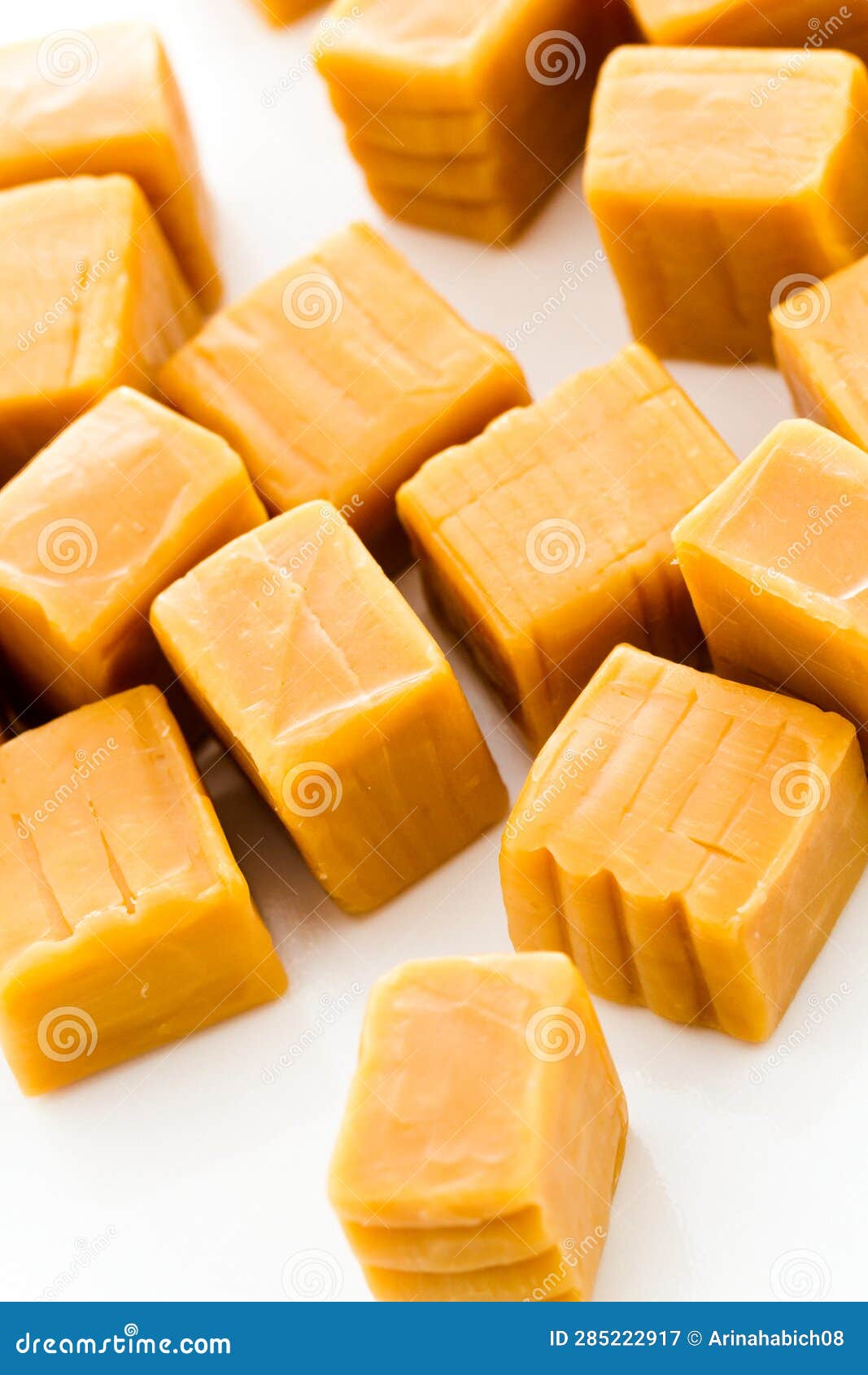 Caramel candy stock image. Image of pile, sweets, white 285222917
