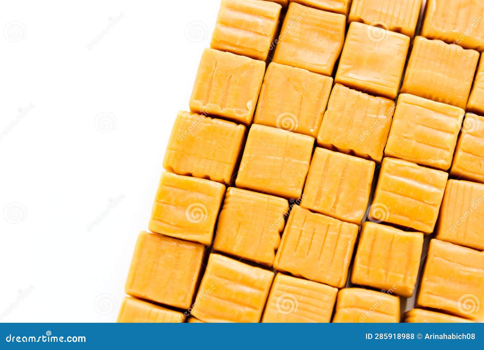 Caramel candy stock photo. Image of food, white, dessert 285918988