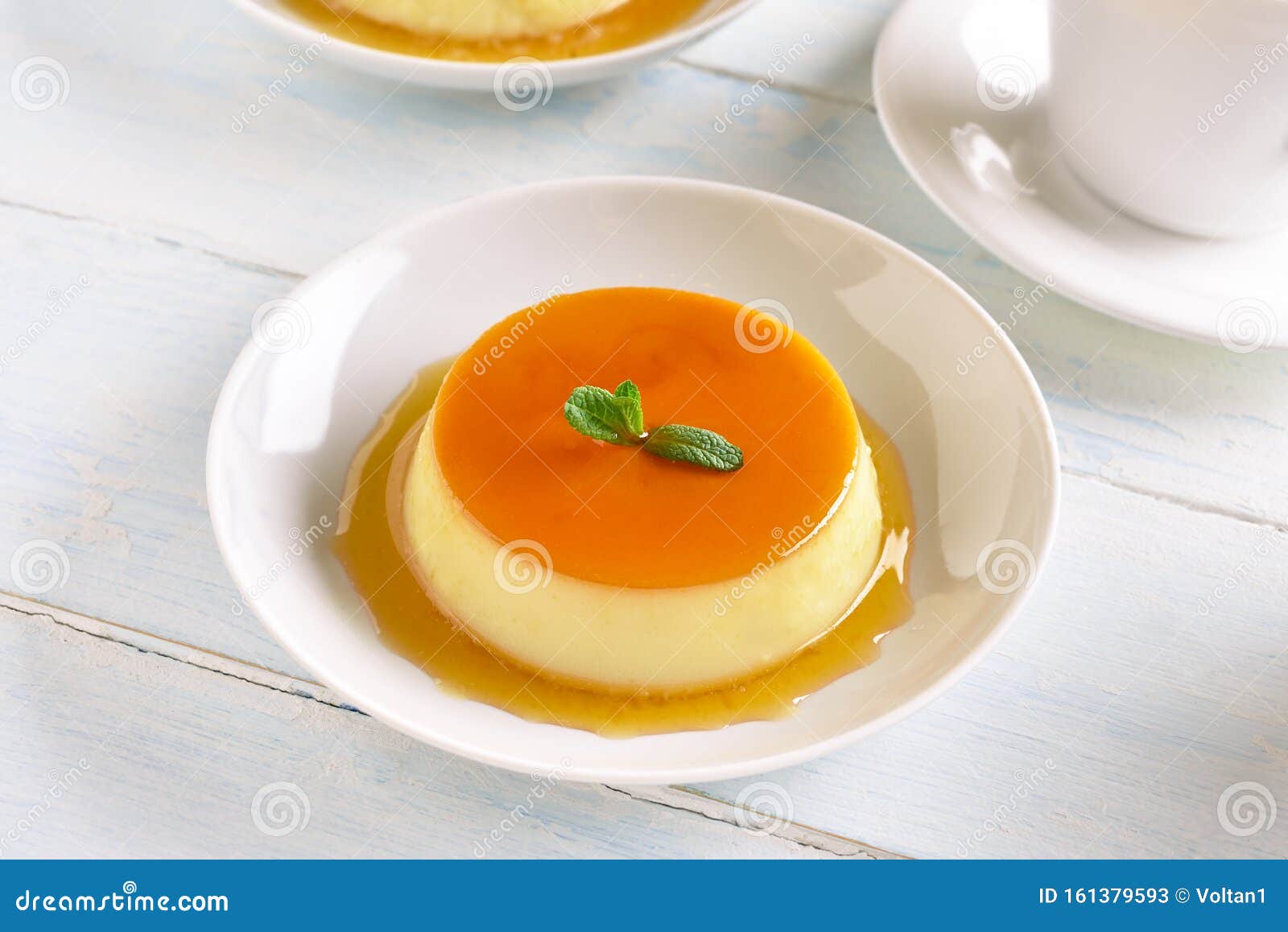 Caramel custard pudding stock image. Image of bowl, healthy 161379593