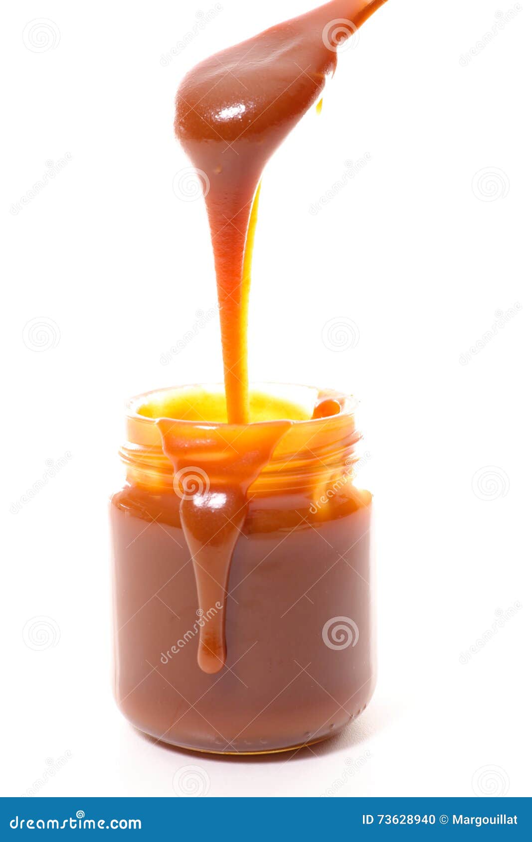 Caramel in jar stock photo. Image of background, sauce 73628940