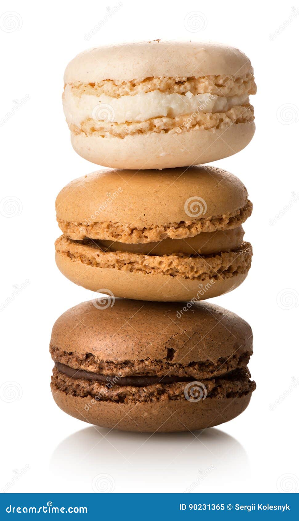 Caramel macarons isolated stock image. Image of biscuit 90231365
