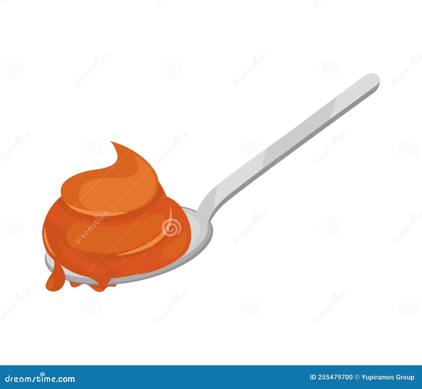 Caramel in spoon stock vector. Illustration of tasty 255479700