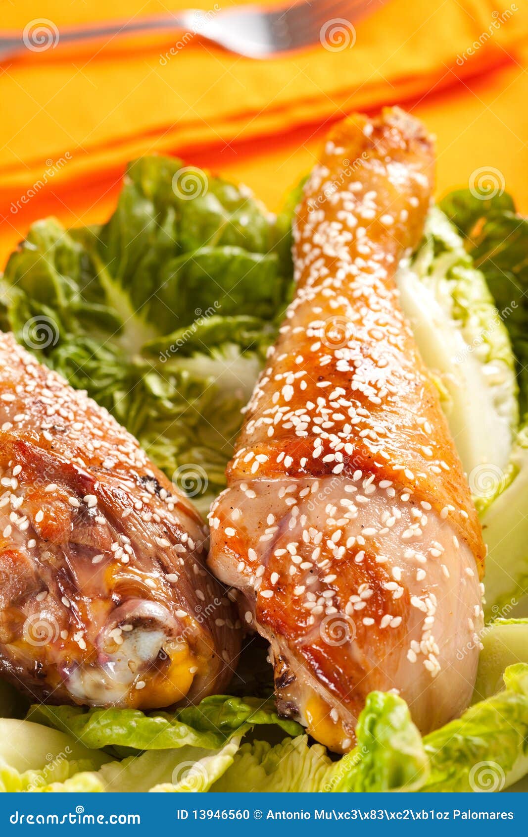 Caramelized Chicken Thighs with Sesame Stock Photo Image of sweet
