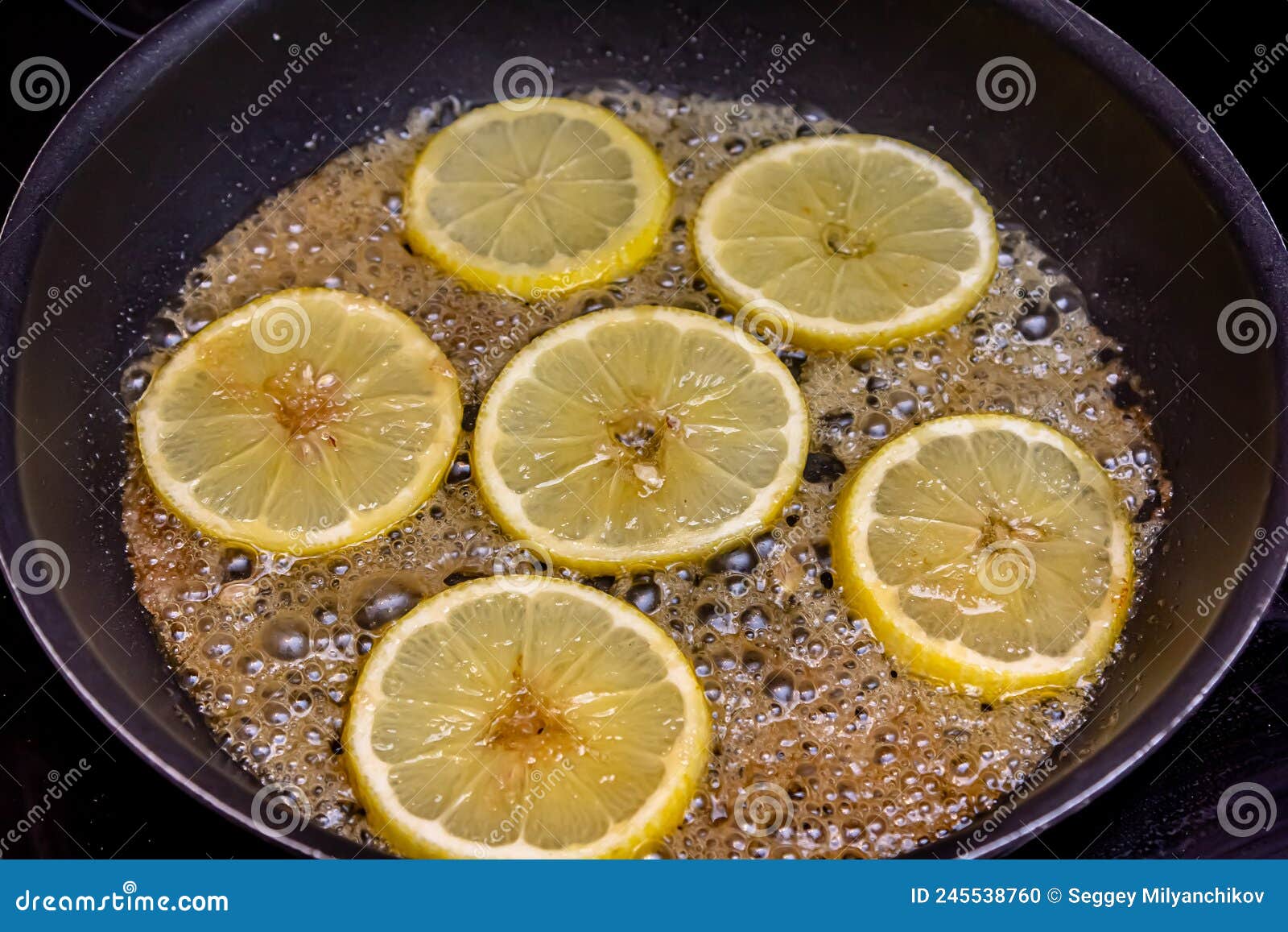 Caramelized Lemon Slice on a Lemon Cake Decorated with Caramelized ...