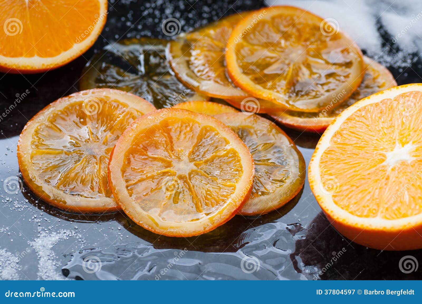 Caramelized Orange Slices stock image. Image of homemade