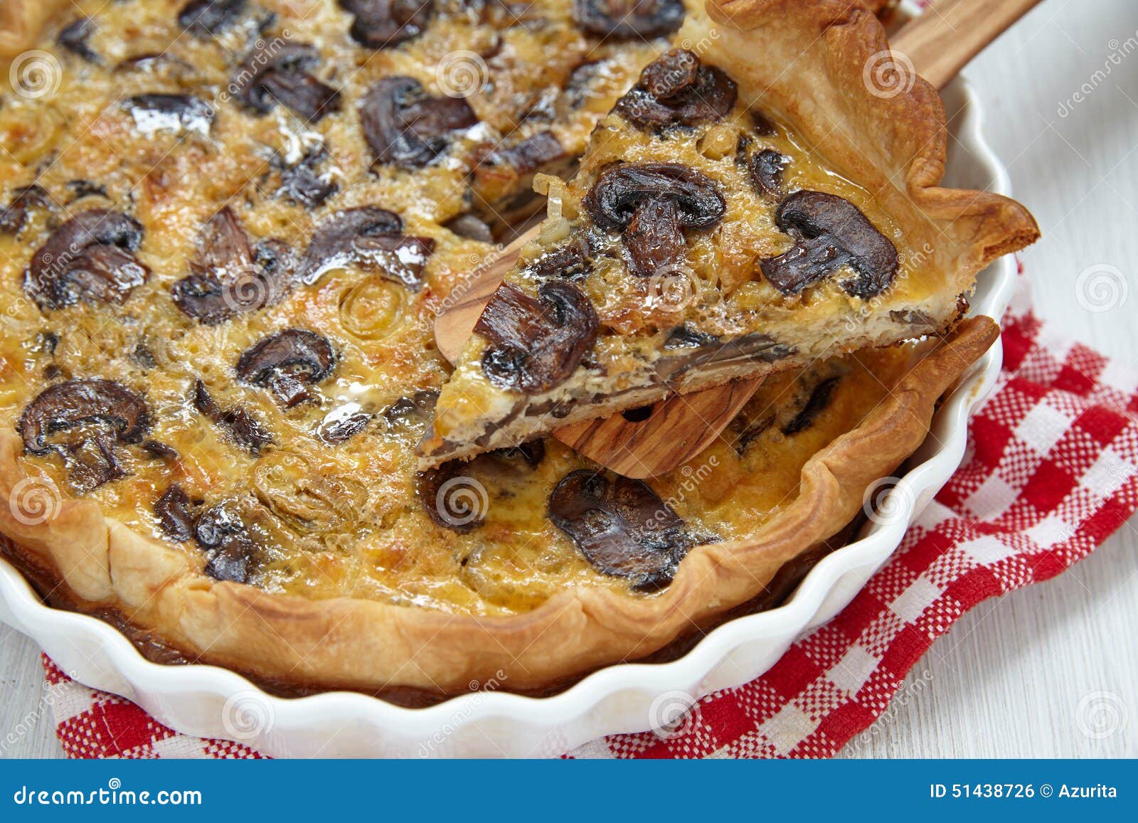 Caramelized Shallot and Mushroom Quiche Stock Photo Image of