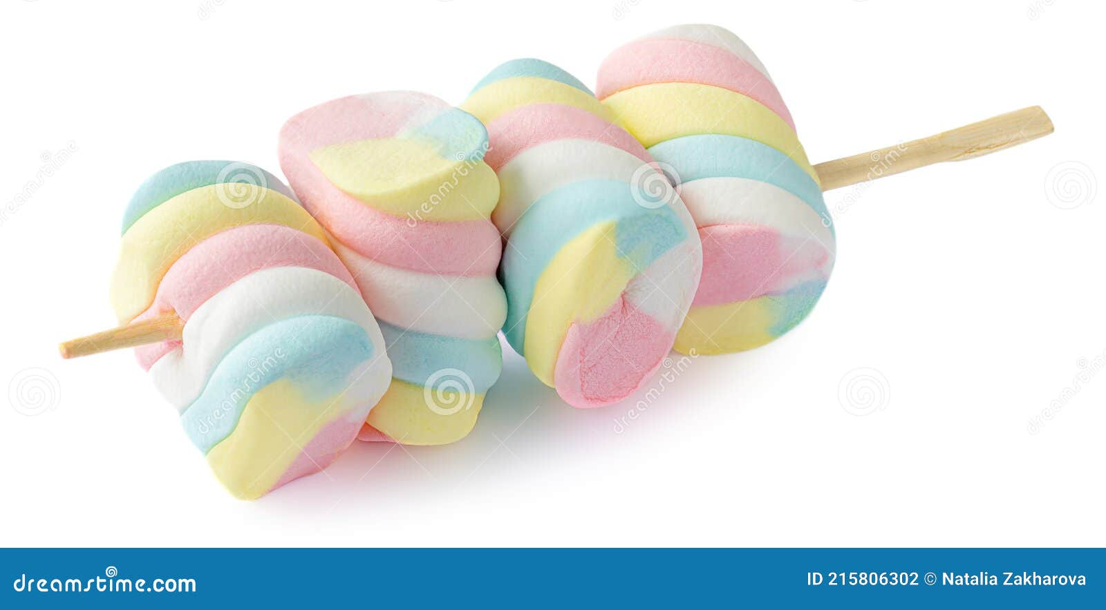 Caramelle Colorate Di Marshmallows E Di Un Bastone Isolate Su Fondo Bianco.  Macro Di Marshmallow Grande E Attorcigliato Fotografia Stock - Immagine di  calorie, confezione: 215806302