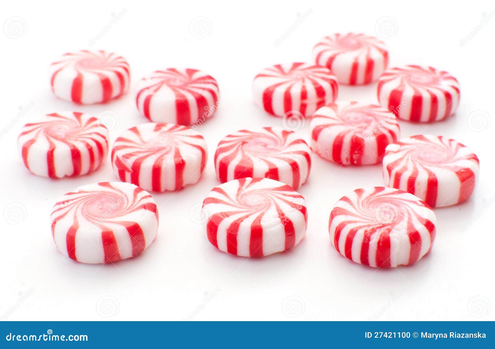 Caramelle Rosse E Bianche Della Menta Tradizionale Fotografia