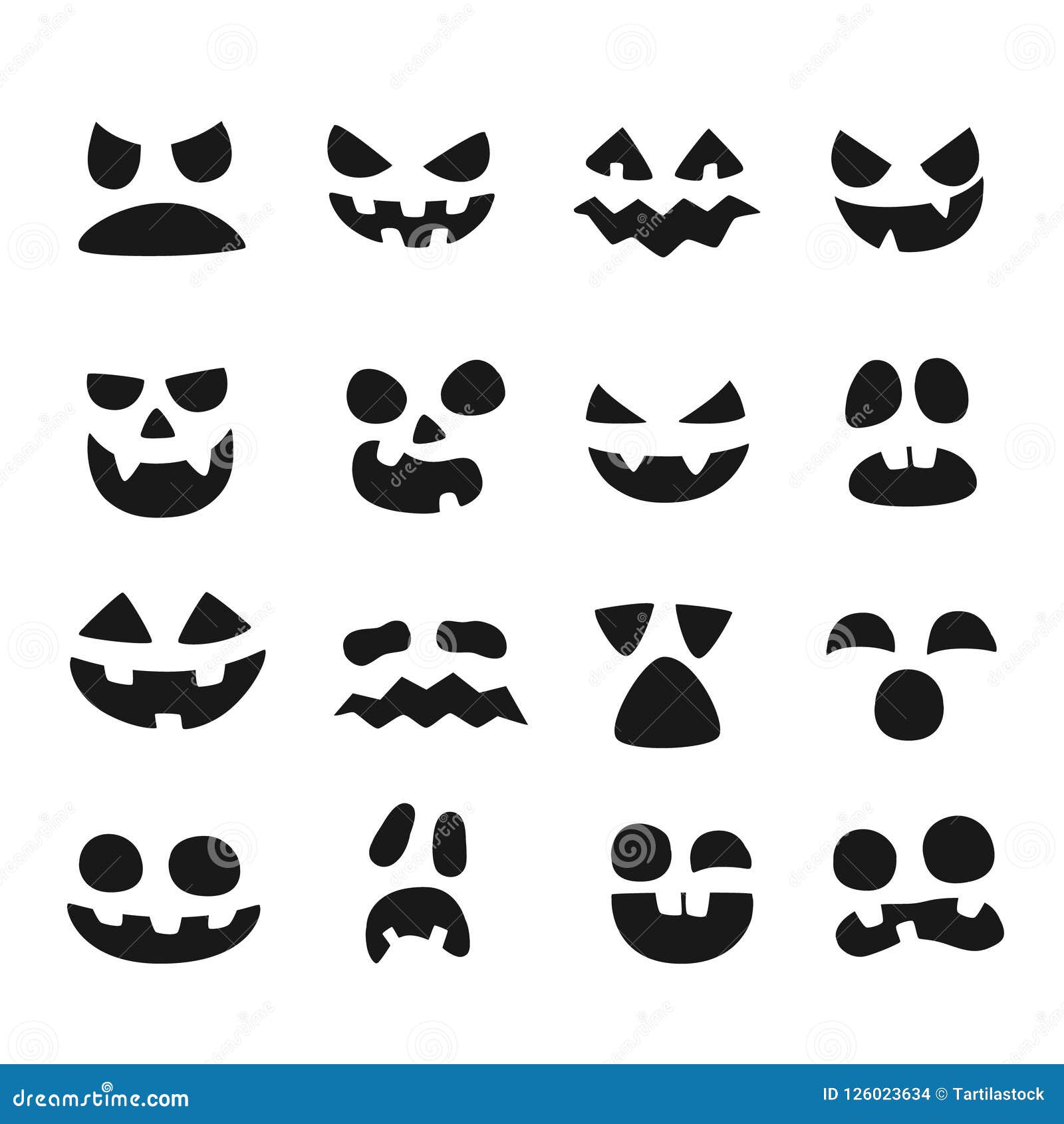 Ilustração de abóbora de halloween de cara assustadora