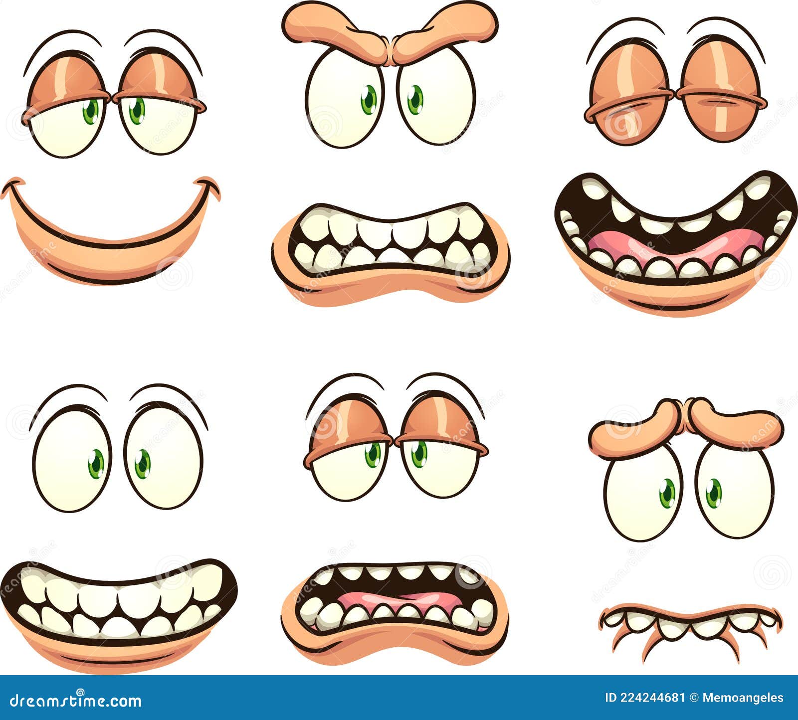 Caras De Dibujos Animados Con Diferentes Expresiones Y Emociones. Ilustración del Vector - Ilustración de feliz, cara: 224244681 Caras De Dibujos Animados Con Diferentes Expresiones Y Emociones. Ilustración del Vector - Ilustración de feliz, cara: 224244681