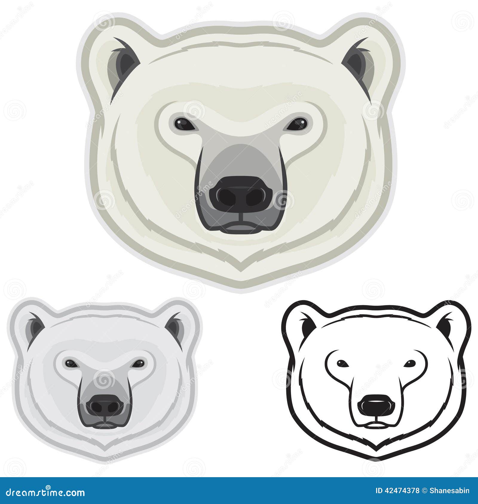 Caras del oso polar stock de ilustración. Ilustración de fauna - 42474378