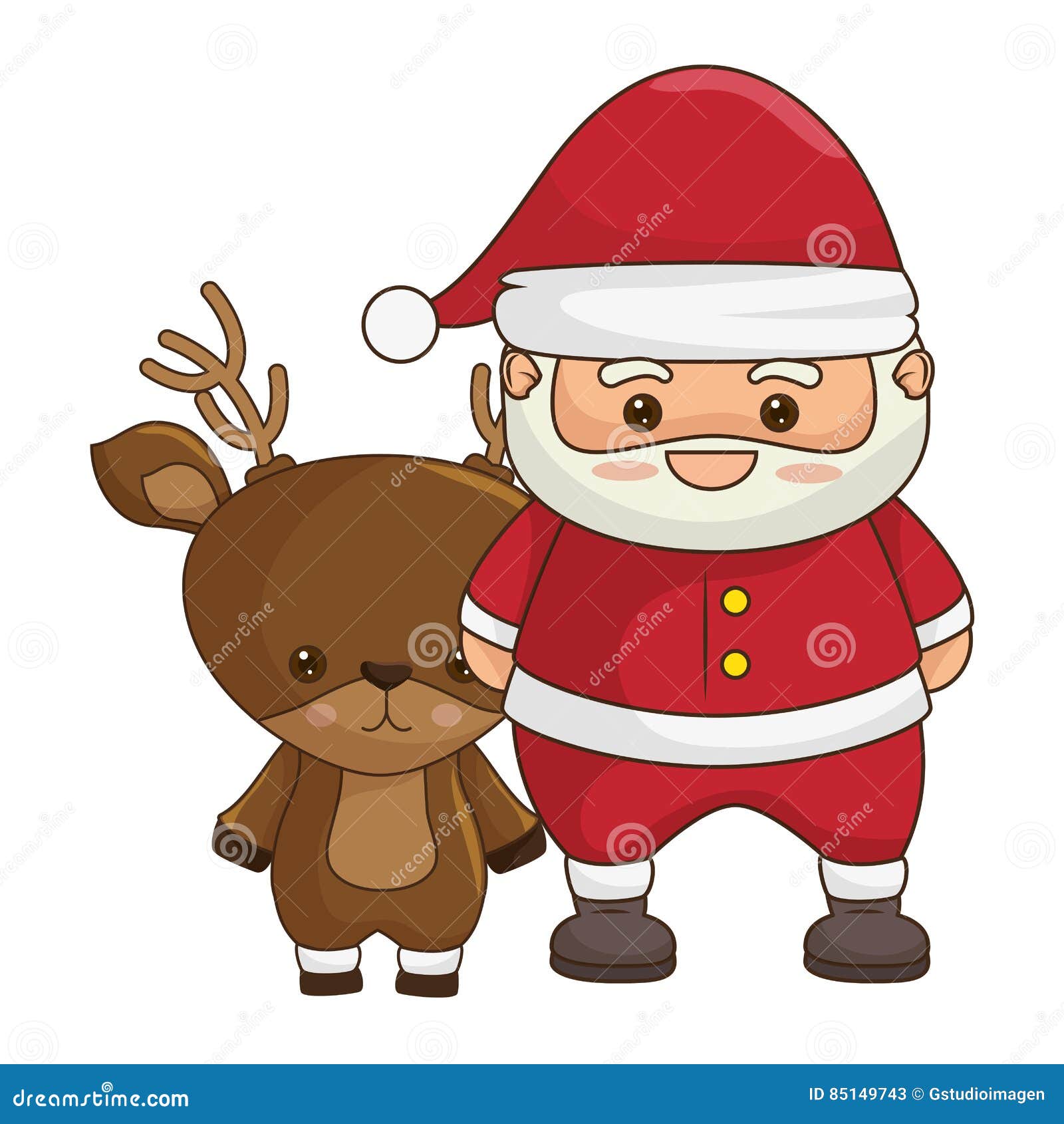Immagini Natalizie Kawaii.Carattere Di Kawaii Del Babbo Natale Di Buon Natale Illustrazione Di Stock Illustrazione Di Vecchio Dicembre 85149743