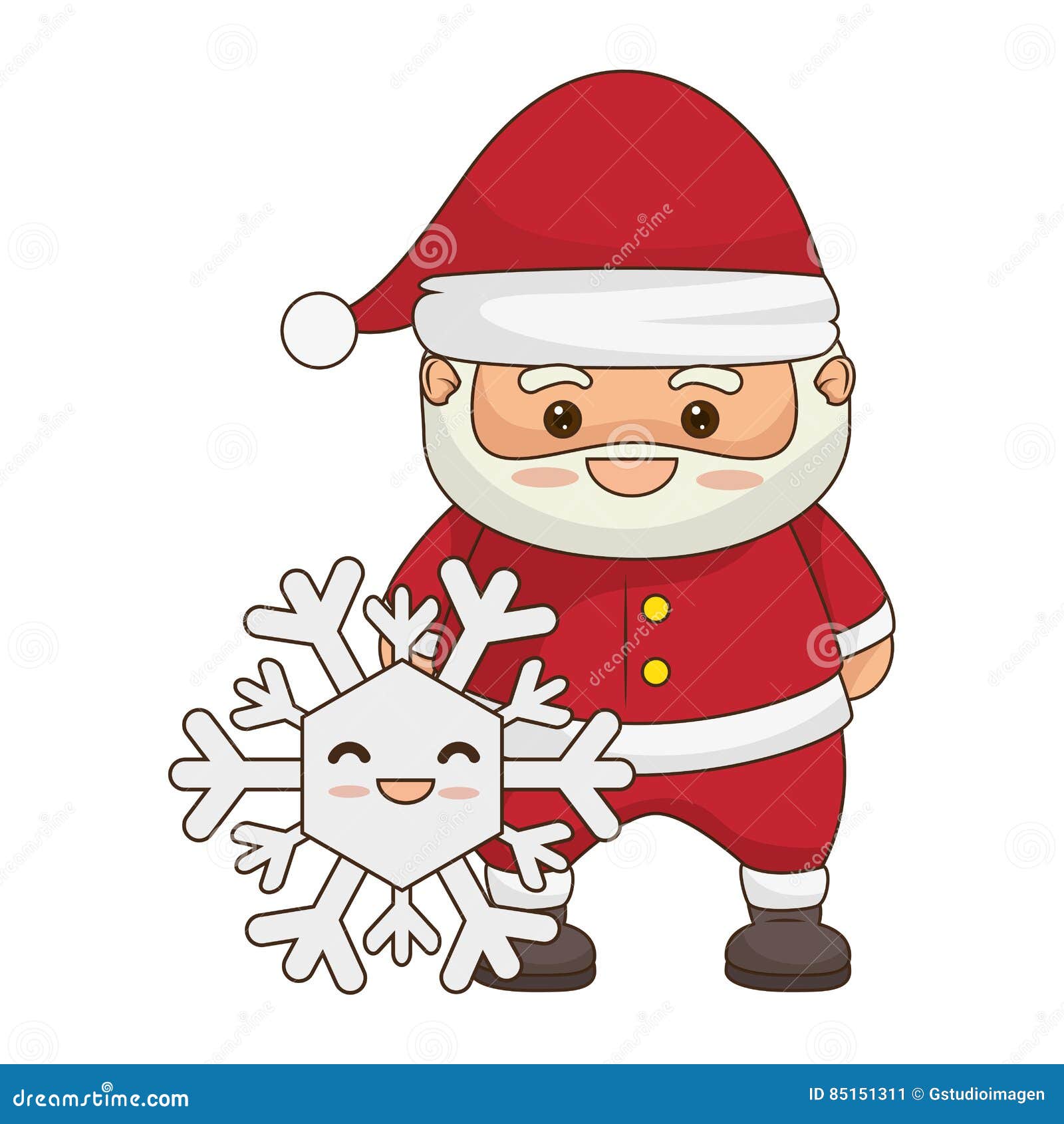 Buon Natale Emoticon.Carattere Di Kawaii Del Babbo Natale Di Buon Natale Illustrazione Di Stock Illustrazione Di Sfere Emoticon 85151311