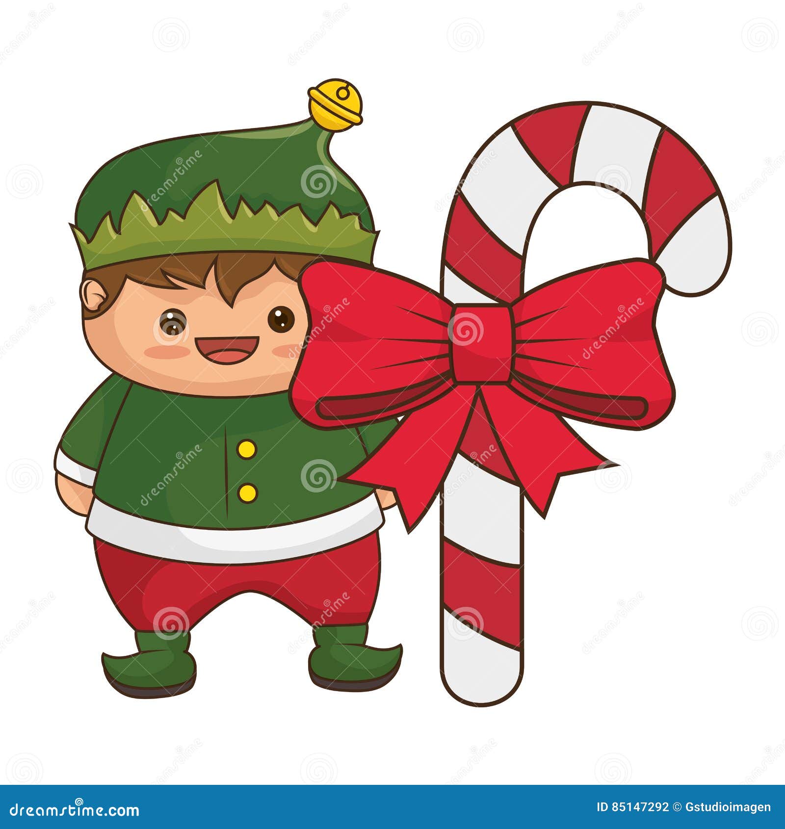 Buon Natale Emoticon.Carattere Felice Di Kawaii Dell Elfo Di Buon Natale Illustrazione Di Stock Illustrazione Di Felice Etichetta 85147292