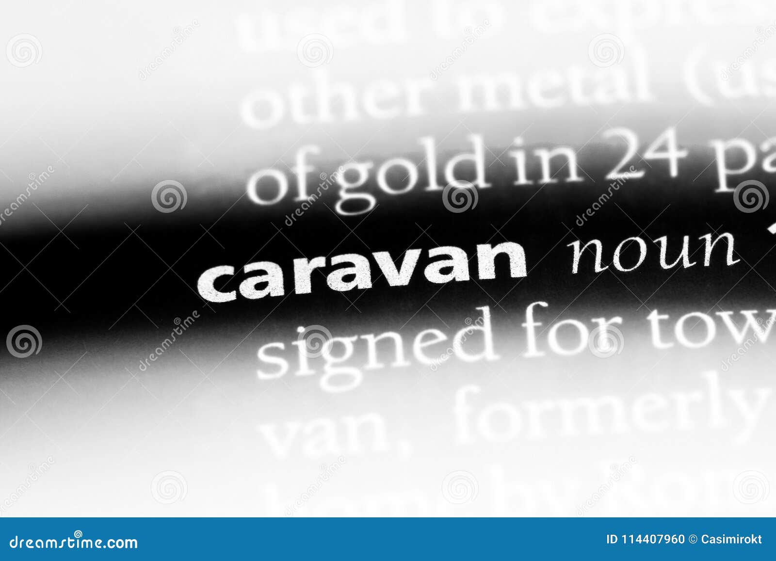 Caravan stock photo. Image of info, printed, text, caravan 114407960