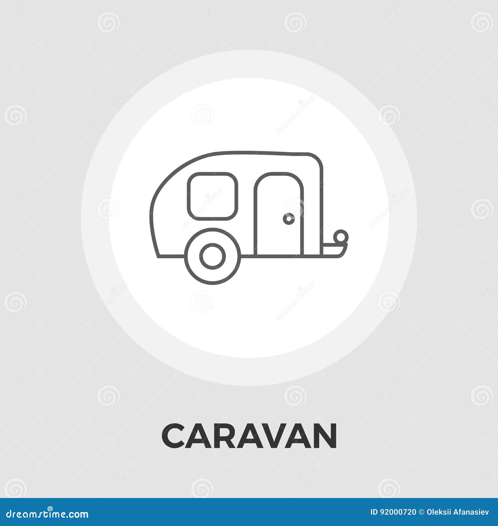 Caravan Flat Icon stock vector. Illustration of recreation - 92000720