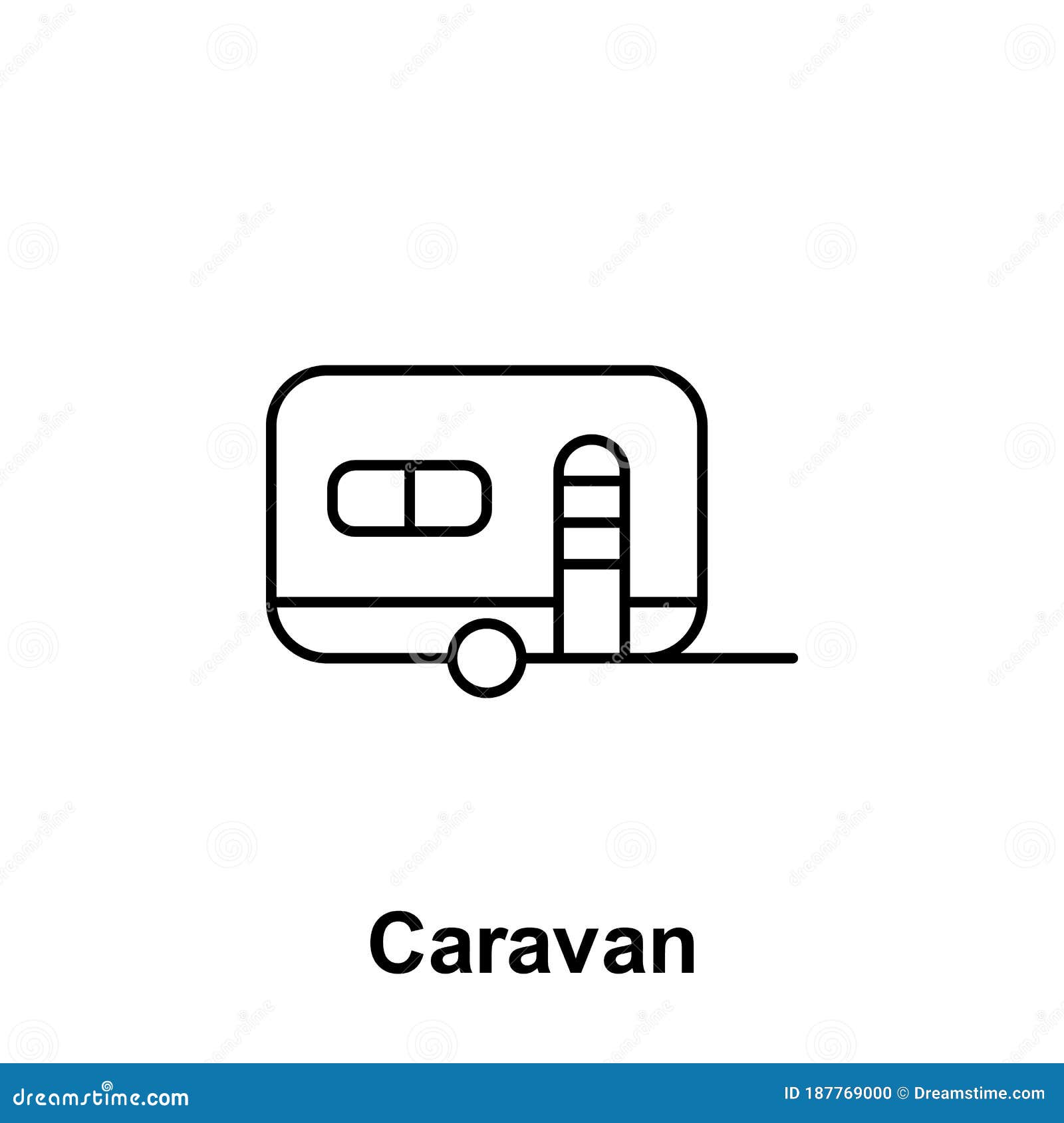 Caravan Icon. Element of Summer Holiday Icon. Thin Line Icon for ...