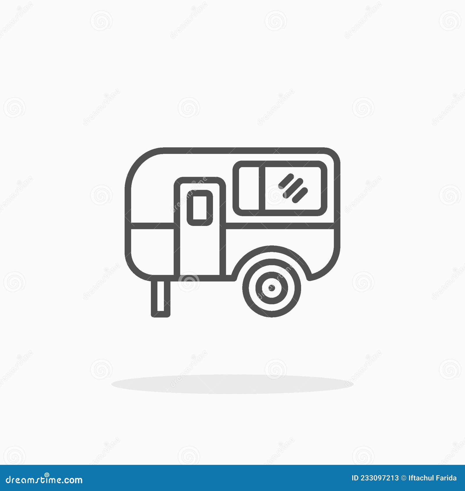 Caravan Icon. Outline Style Stock Vector - Illustration of mobile, home ...