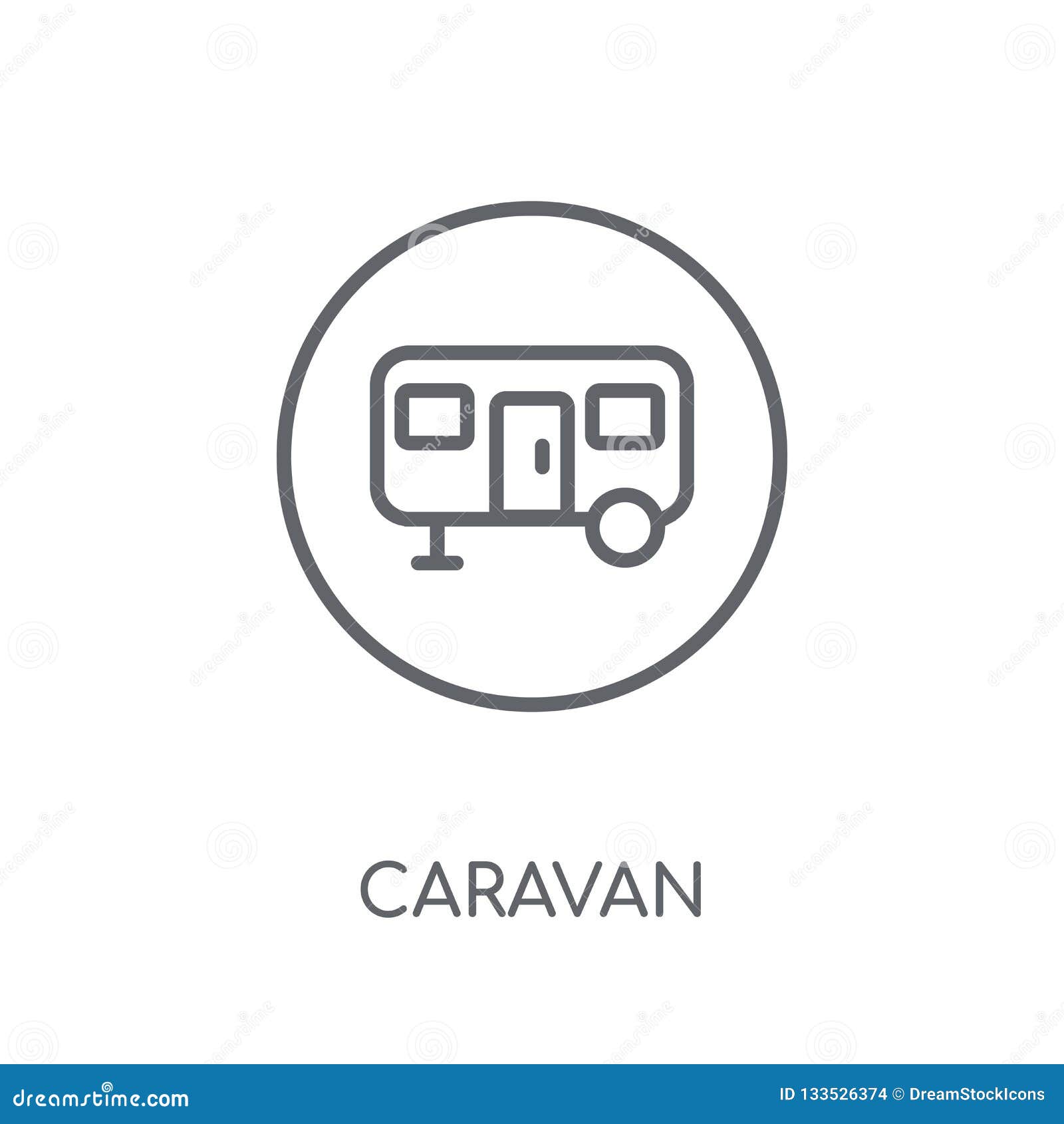 Caravan Sign Linear Icon. Modern Outline Caravan Sign Logo Conce Stock ...