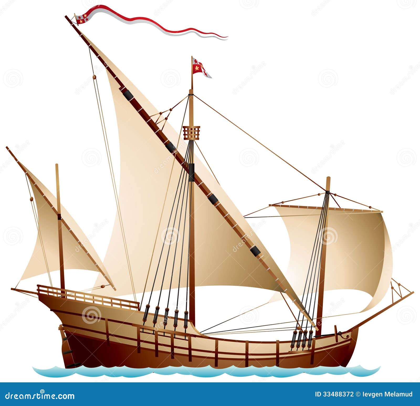 Caravel, A Sailing Ship Stock Photography - Image: 33488372