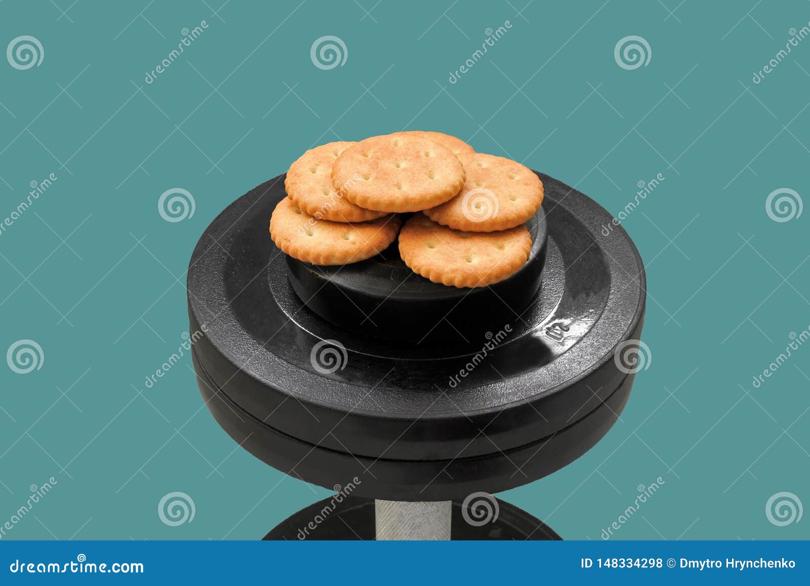 Carbohydrate for Bodybuilding Concept Image. Crackers or Bread As