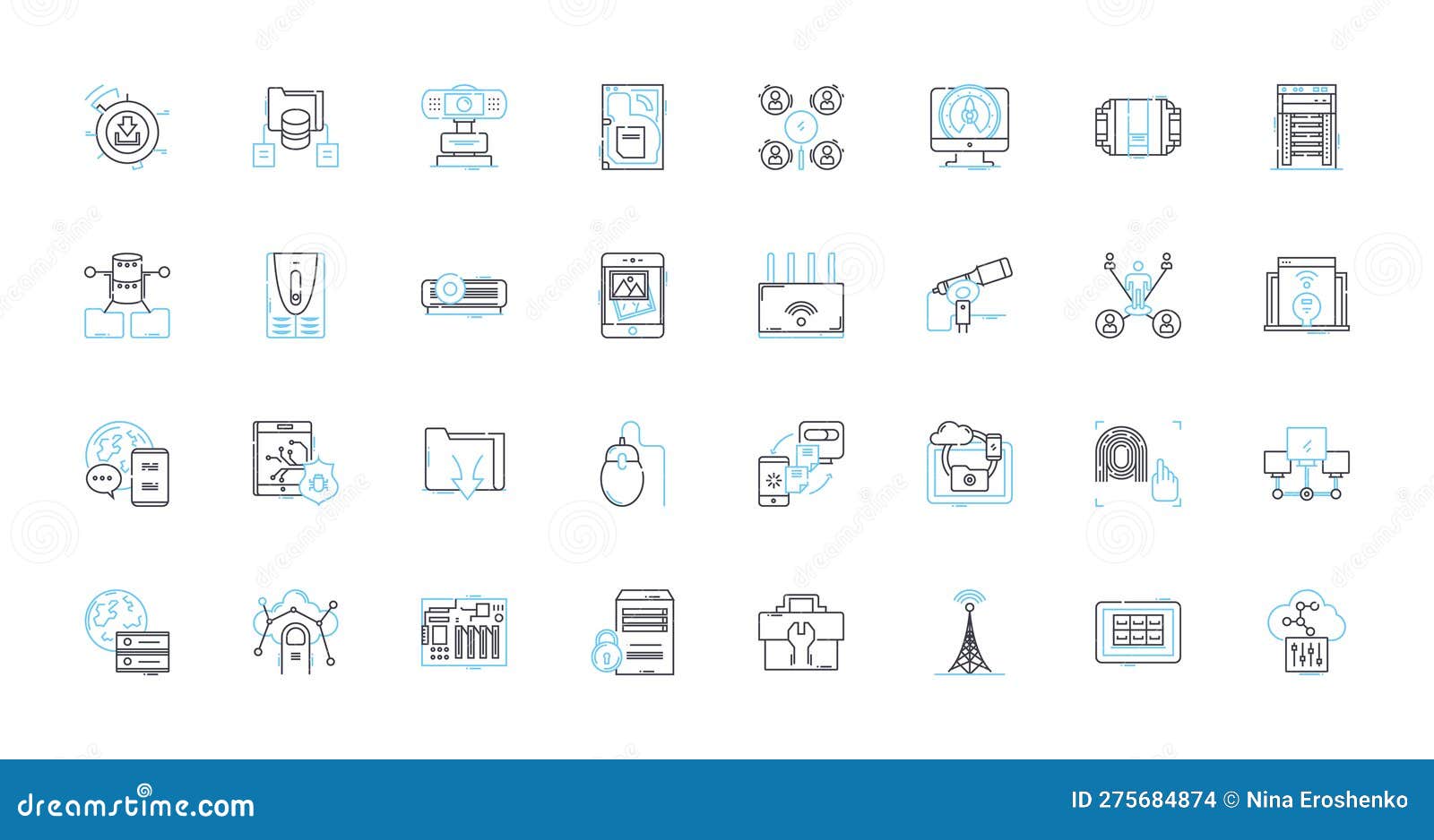 carbon dating linear icons set. radiocarbon, isotopes, decay, fossils, accuracy, geochronology, calibration line 