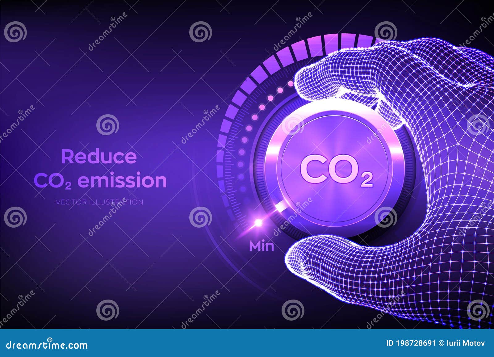 Carbon Dioxide Emissions Control Concept. Reduce CO2 Level Stock Vector .