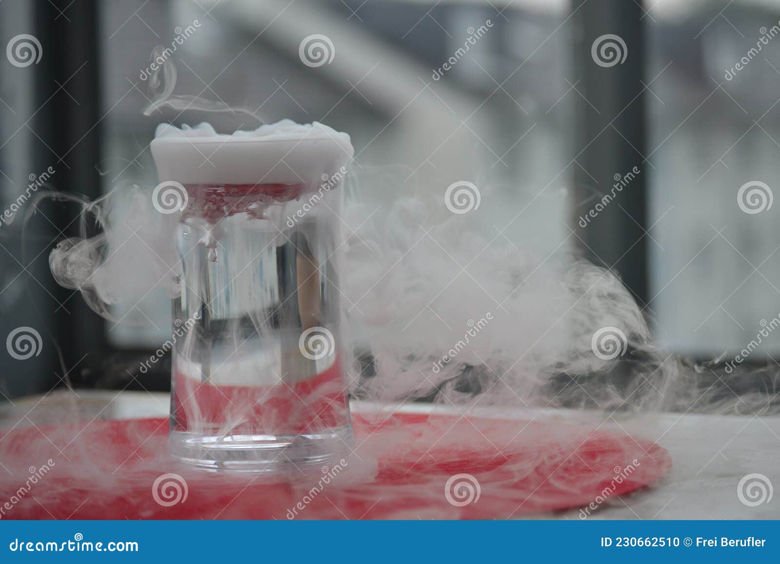 Carbon Dioxide is Heavier Than Air Visible on the Glass Stock Photo