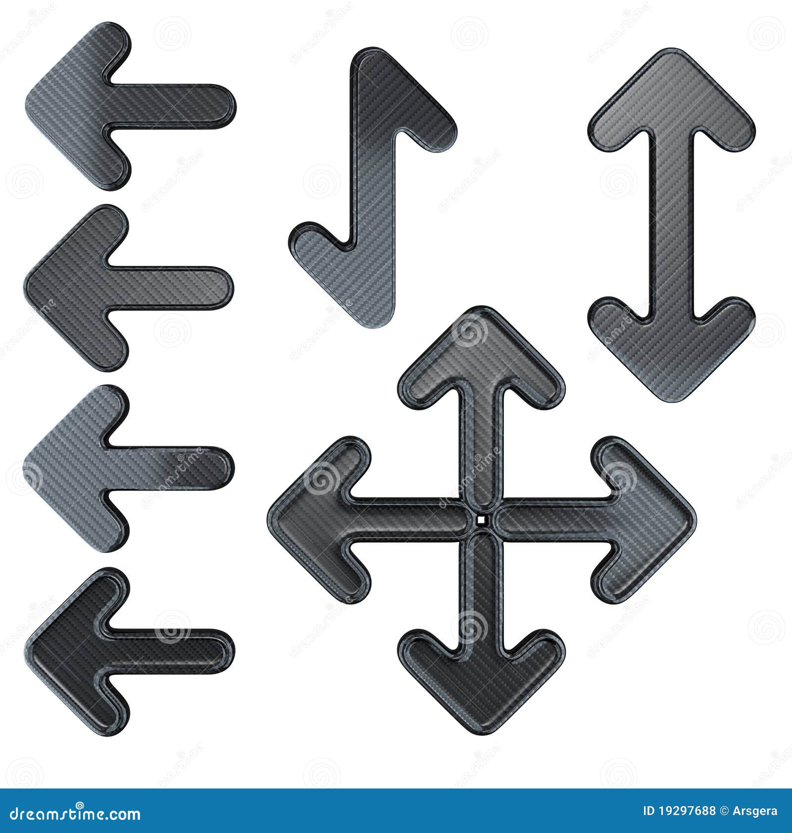 Carbon Fiber Arrows Set Isolated Stock Illustration Illustration of