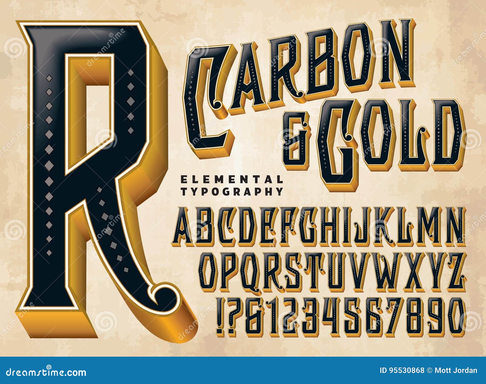 Carbon U0026 Gold Custom Alphabet Stock Vector